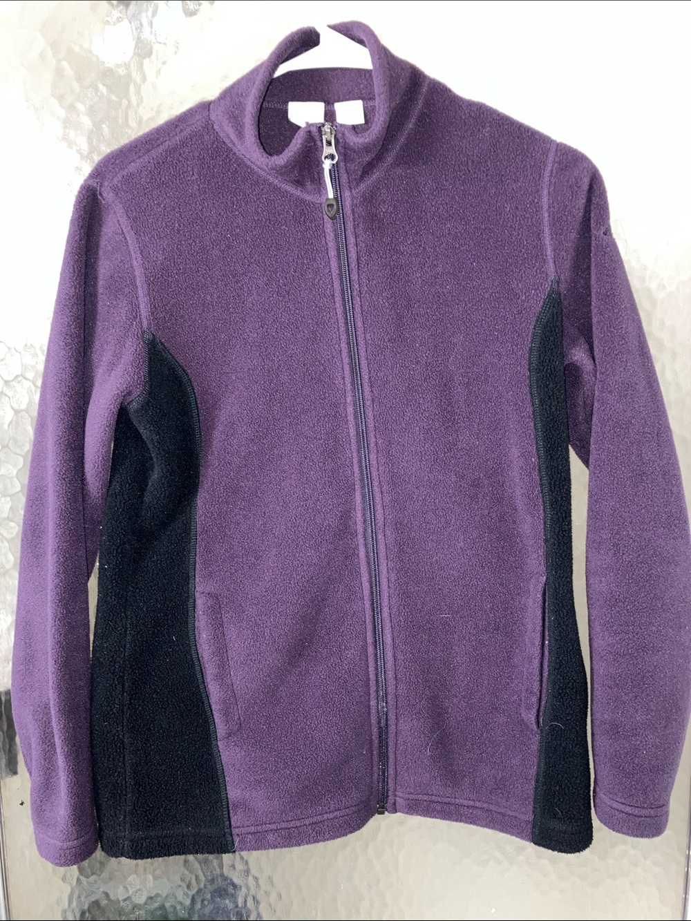 Eastern Mountain Sports Purple and Black Full-Zip Fleece Sweatshirt w/ Polartec